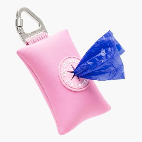 Dog Friendly Co. Poop Bag Holder for Leash, Dog Waste Bag (Pink) by DogFriendly