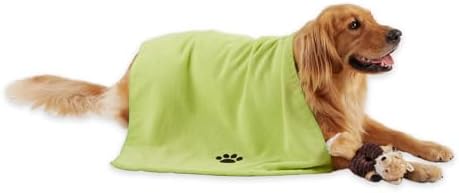 Bone Dry Pet Grooming Microfiber Towel, Embroidered Collection, X-Large,41x23.5, Lettuce Green by BoneDry