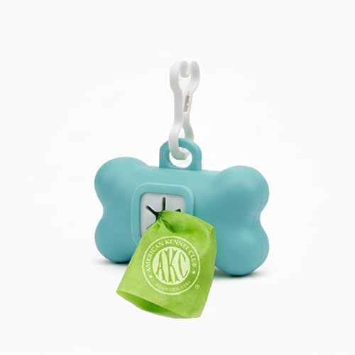 American Kennel Club - Dog Waste Bag Dispenser with 3 Refill Rolls | 60 Fresh-Scented | Leak-Proof | Heavy-Duty Poop Bags | Clip-On Holder for Leash, Easy Refill & Durable | Pantone Green & Blue by AmericanKennelClub