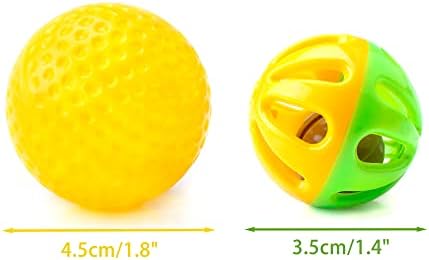 CHIWAVA 36PCS Plastic Noisy Cat Toy Ball with Bell Kitten Chase Toys 8 Type - Image 4
