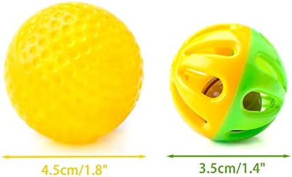 CHIWAVA 36PCS Plastic Noisy Cat Toy Ball with Bell Kitten Chase Toys 8 Type - Image 4