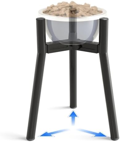 Dog Bowl Stand for Large Dogs, Adjustable Width 7-10.6" Elevated Dog Bowls，13.7in Tall Raised Food Water Stand, Single Holder, Bowl Not Included by TIDANT