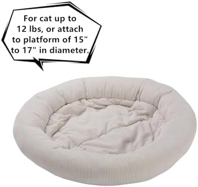 SHENGOCASE Round Cat Tree Tower Accessories Replacement Parts, Round Donut Cuddler Cat Dog Cushion Bed Add-ons for Plaform Perch Shelves (16") - Image 6