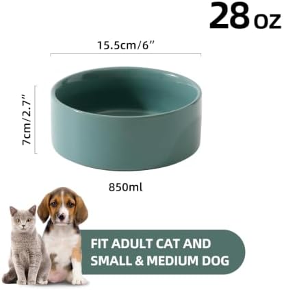 Havniva Cat Bowls Set of Two, 6.1” Ceramic Cat Food Bowls, Cat Water Bowl - Image 2