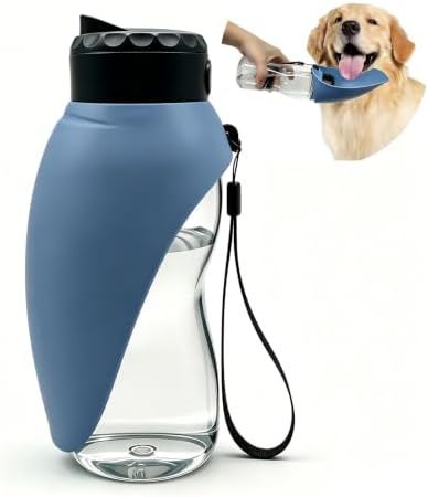 Portable Dog Water Bottle Foldable, Blue by AIKIDS