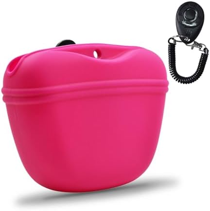 AUDWUD Silicone Dog Treat Pouch with Clicker Magnetic Closure Secure Clip by AUDWUD