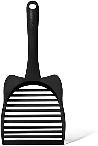 CatGuru Cat Litter Scoop, Jumbo Litter Scoop, Litter Scooper with Deep Shovel & Long Handle, Super Fast Sifter, Durable Kitty Litter Scoop, Cat Stuff, Kitten Supplies (Black) by CatGuru