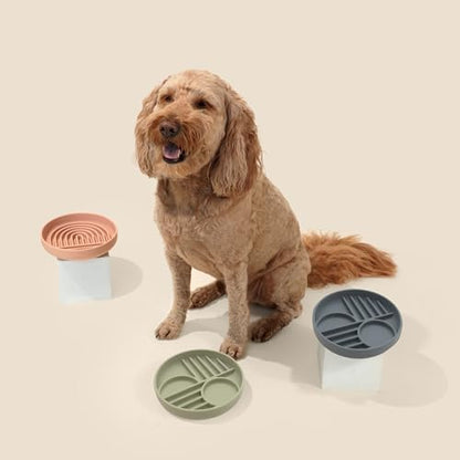 Slow Feeder Dog Bowl - Silicone Dog Bowl, Medium, 7.5" x 1.5" - Sage - Image 5