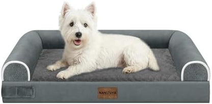 NANUYA Orthopedic Dog Bed for Medium Dogs, 28 x 19 Inch, Dark Grey by Nanuya