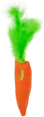 Pet Zone Catnip Feathered Cat Toy, Carrot or Banana, Assorted, Pack of 1 - Image 3