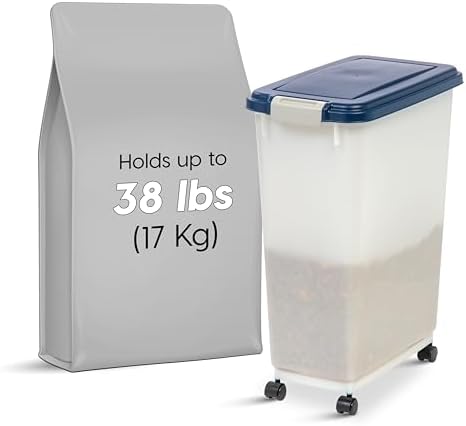 IRIS USA Dog Food Storage Container, Up to 38 lbs, Navy/Pearl, Made in USA - Image 3