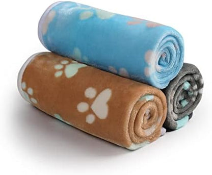 Luciphia Dog Blanket 3 Pack, Soft Cozy Fleece Throw for Puppy Cat,30"x20" - Image 2