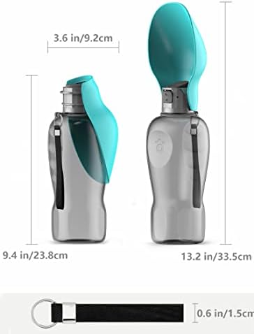 Kalimdor Dog Water Bottle, Leak Proof Portable Puppy Water Dispenser with Drinking Feeder for Pets Outdoor Walking, Hiking, Travel, Food Grade Plastic (27oz Blue) - Image 6