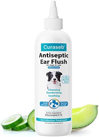 Curaseb Dog Ear Infection Treatment Solution – Soothes Itchy & Inflamed Ears – Cleans Debris and Buildup - 8oz by BEXLEY+LABS