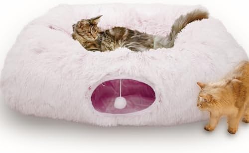 XxingSheep Extra Large Cat Tunnel Bed Plush Cat Cave for Indoor Cats by XxingSheep