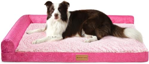 Patas Lague Orthopedic Large Dog Bed Washable Pet Sofa Bed 48''X30''Pink by PatasLague