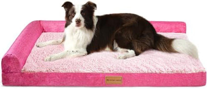 Patas Lague Orthopedic Large Dog Bed Washable Pet Sofa Bed 48''X30''Pink by PatasLague