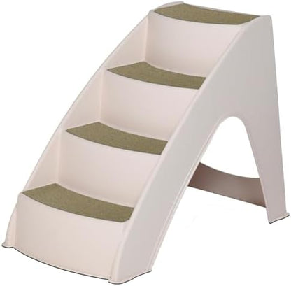 PetSafe CozyUp Dog Stairs - 4 Step Design Pet Stairs - Dog Steps for High Beds, Sofa - Pet Steps Safety Features include Siderails, Non-Slip Pads, Durable, Lightweight, Support up to 70 lbs, Tan by PetSafe