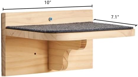 SHENGOCASE 9.8" x 7.1" Solid Wood Wall Mounted Large Cat Step, Cat Wall Furniture, Shelves Stairs Perch - Image 7