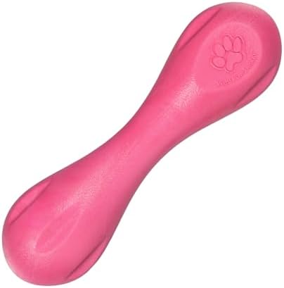 WEST PAW Zogoflex Hurley Dog Bone Chew Toy – Floatable Pet Toys for Aggressive Chewers, Catch, Fetch – Bright-Colored Bones for Dogs – Recyclable, Dishwasher-Safe, Non-Toxic, X-Small, Geranium by WestPaw