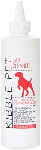Kibble Pet Salon-Quality Dog Ear Cleaner for Dogs & Cats, Gentle Cleansing & Deodorizing Ear Wash Solution, Alcohol-Free Formula, Washes Away Wax & Debris, Made in USA, 8.45 oz by KibblePet
