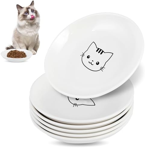 6 Pack Cat Food Bowl, Ceramic Cat Bowls, Anti Whisker Fatigue Cats Bowl Set by Unknown