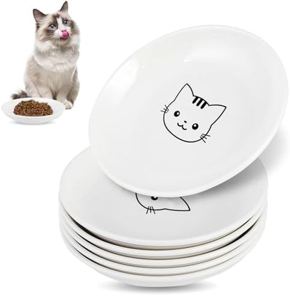 6 Pack Cat Food Bowl, Ceramic Cat Bowls, Anti Whisker Fatigue Cats Bowl Set by Unknown
