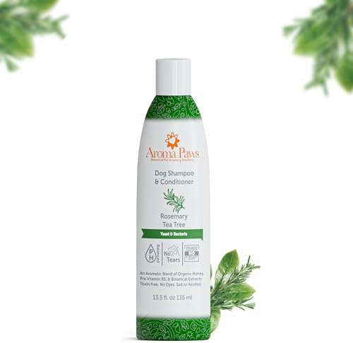 Dog Shampoo – Cleansing Wash, Conditioning, Moisturizing – Healthy Ingredients – Aromatic Grooming Puppy Shampoo – Tearless Cleaner, Rosemary Tea Tree by AromaPaws