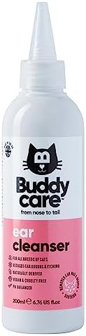 Cat Ear Cleanser by Buddycare | Soothing Ear Cleaning Solution for Cats with Easy-To-Use Applicator | Naturally Derived Ingredients With Aloe (200ml) Remove Dirt & Excess Moisture from your Cat's Ears by Unknown