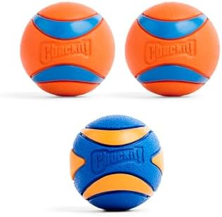 Chuckit! Ultra and Squeaker Ball Dog Toy, Medium 2.5in, 3 Pack, Floats by Chuckit