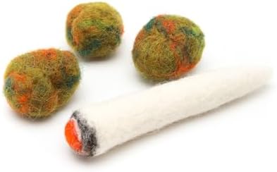 Glaciart One Catnip Joint & Buds Cat Toy Set | Crack for Funny Kittens, Stimulating Cat Toys for Boredom, Exercise & Play | Filled w/Organic Catnip to Excite/Calm Kitty | Organic Idea by GlaciartOne