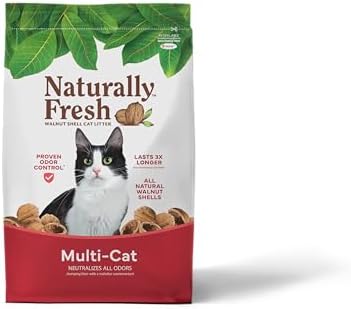 Naturally Fresh Cat Litter Made from Walnut Shells, Unscented, Multi-Cat, Upcycled, Low Dust, Sustainable, 30 Lbs by NaturallyFreshCatLitter