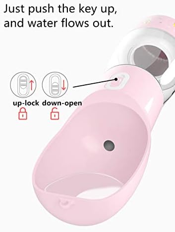 Portable Dog Water Bottle with Food Container Dishwasher Safe-Pink - Image 2