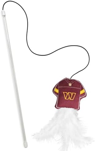Pets First NFL Washington Commanders Team Jersey Wand with CAT NIP, Cat Toy Jersey Shaped Plush Teaser Toy for Cats & Kittens - Interactive Pet Toy for Play & Exercise by PETSFIRST