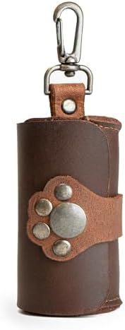 Taco Dog, Paw Poop Bag Pouch Handmade from Full Grain Leather - Convenient Carrier, Clips onto Leash, Dispenser, Easy Cleanup When Walking - Bourbon Brown by TacoDog