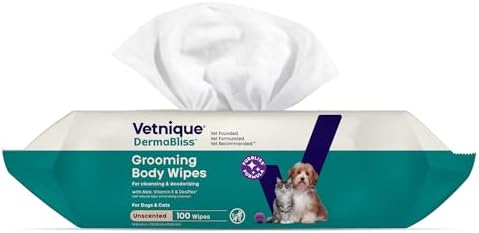 Vetnique DermaBliss Cat & Dog Grooming Wipes, Deodorizing Pet Wipes, 100ct - Image 4