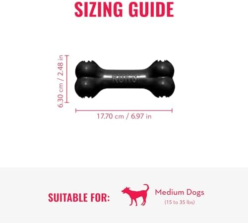 KONG Extreme Goodie Bone, Durable Natural Rubber, Black, for Medium Dogs - Image 4