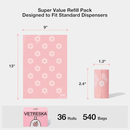 VETRESKA Lavender Scented Dog Poop Bags, Leak Proof, 540 Counts - Image 6