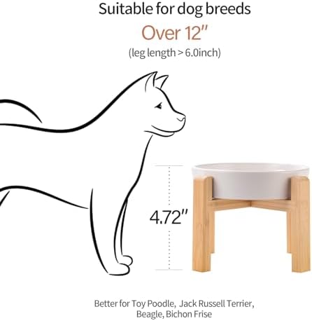 White Ceramic Slow Feeder Dog Bowl for Small and Medium Breed,Elevated/Raised 6.1 in Slow Feeding Bowl,Puzzle Dog Food Bowl for Fast Eater,Maze Dish for Fast Eater - Image 3
