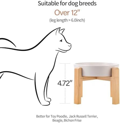 White Ceramic Slow Feeder Dog Bowl for Small and Medium Breed,Elevated/Raised 6.1 in Slow Feeding Bowl,Puzzle Dog Food Bowl for Fast Eater,Maze Dish for Fast Eater - Image 3
