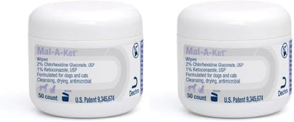 Mal-A-Ket Wipes, 2.25" Round, jar,50 Count (Pack of 2) by Mal-A-Ket