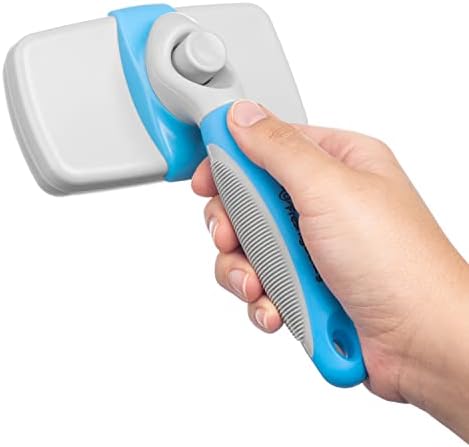 Freshly Bailey Self Cleaning Slicker Brush for Dogs and Cats - Hair Brush for Medium to Long-haired Pets - Effective, Comfortable, and Easy to Clean - White and Blue - Image 7