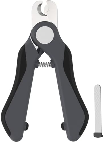 Swihauk Heavy Duty Dog Nail Clippers and Trimmers, Professional Pet Nail Clippers with Nail File for Dogs Cats Small Animal, Claw Clippers with Safety Guard to Prevent Over-Cutting, Gray by swihauk