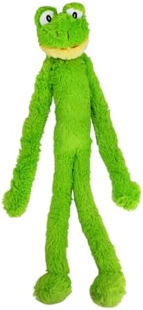 Multipet Swingin' Slevin Frog Dog Plush Toy - Squeaky Toys for All Dogs - Extra Soft Plush - Stuffed Animal for Cuddling & Playing - Cute Dog Pet Toy (27”, Green, 5 Squeakers) by Multipet