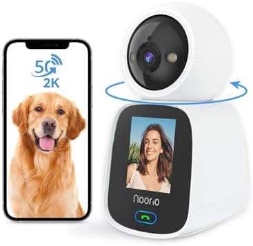 Noorio 2K Indoor Camera with Two-Way Video Calling,360° PTZ Pet Camera by Noorio