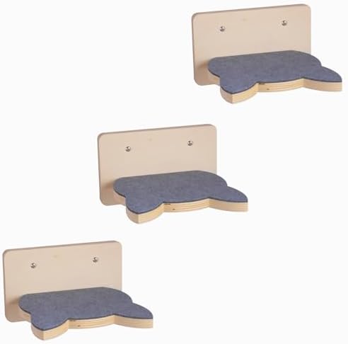 Solid Wood Wall Mounted Cat Steps, Cat Wall Furniture Shelves Stairs Perch(Dark) by EKIORI