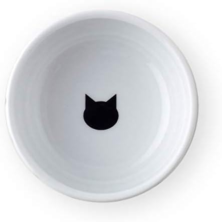 Necoichi Ceramic Elevated Cat Food Bowl, Whisker-Friendly (Dots, Mini) - Image 5