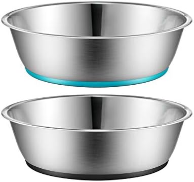 PEGGY11 Lightweight Stainless Steel Cat Dog Bowls, 6 US Cup Each, 2-Pack by PEGGY11