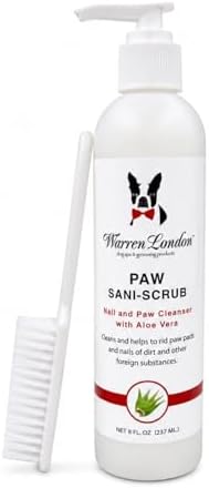Warren London Paw Scrub – Deep Cleaning Paw & Nail Cleanser with Aloe Vera – Removes Dirt & Grime – Includes Scrub Brush – Made in USA - 8 oz by WarrenLondon