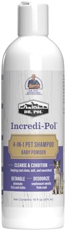 Dr. Pol Incredi-Pol 4-in-1 Pet Shampoo | Cleanse, Condition, Detangle & Deodorize | Luxurious Grooming for a Soft, Silky Coat | Baby Powder | 16 oz by DrPol
